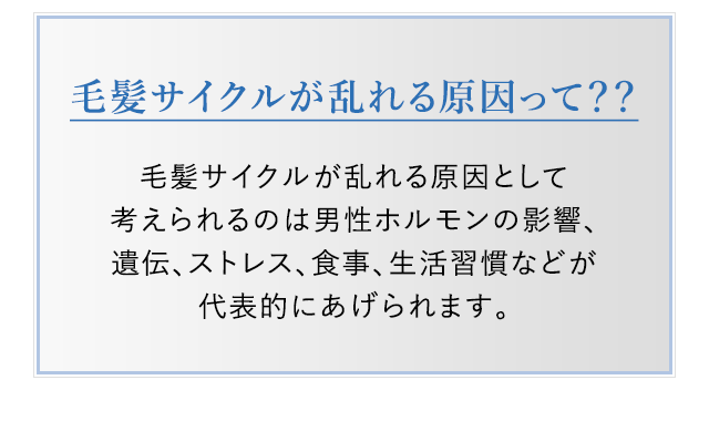 毛髪サイクルが乱れる原因って？？