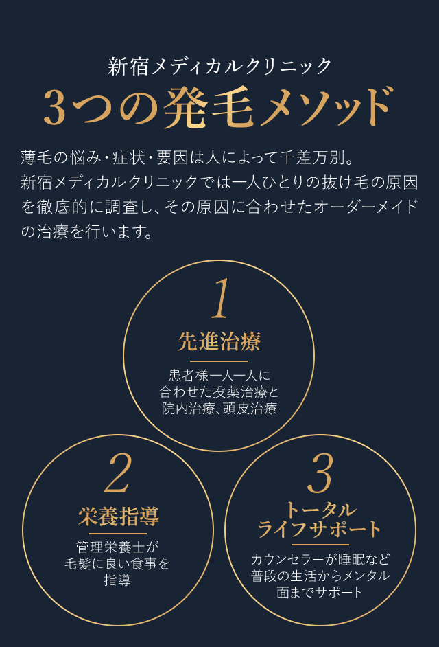 3つの発毛メソッド